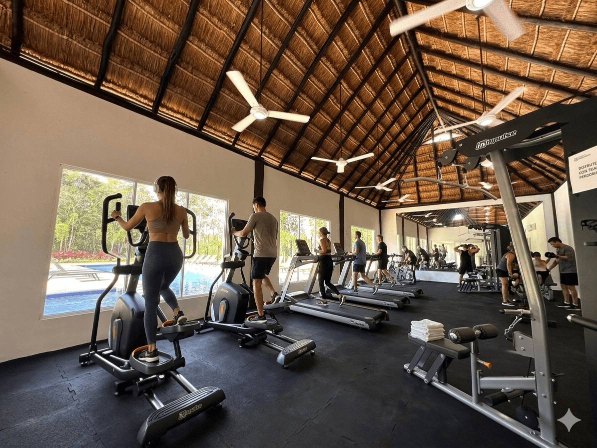 Personas usando el gimnasio